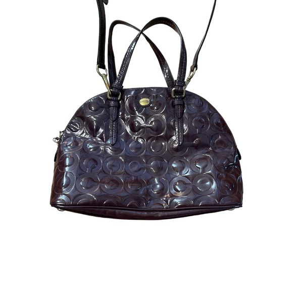 Coach Quinn Signature Patent Leather Handbag - Picture 1 of 9